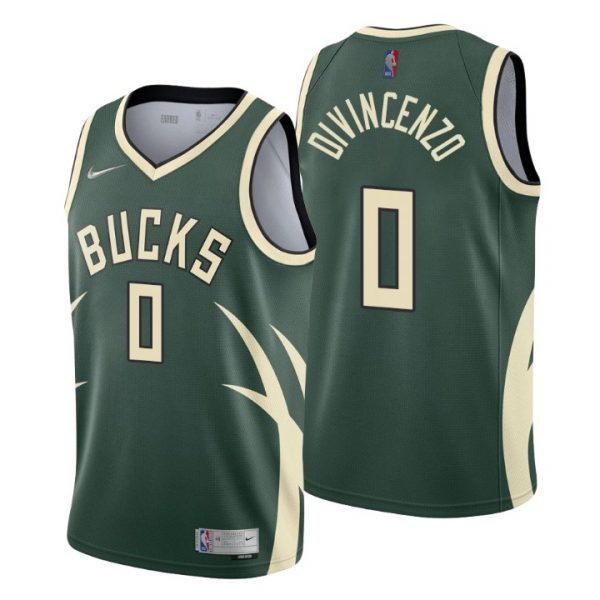 Maillot Basket Milwaukee Bucks NO 0 Donte DiVincenzo Earned Edition